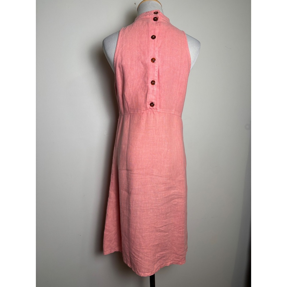Kiko Womens VTG Linen Midi Dress S Sleeveless Coastal Minimalist Pastel Summer - Picture 2 of 6